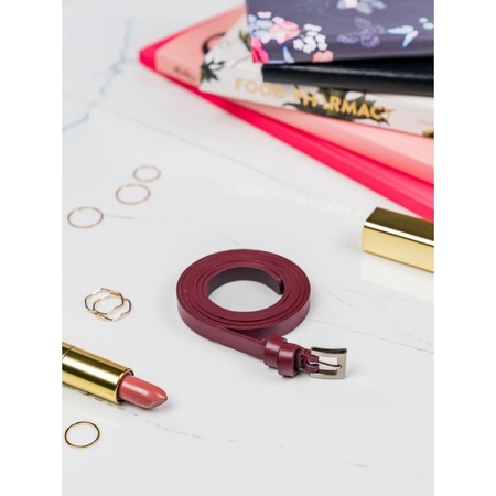 Damen Gürtel schmal mit silberner Metallschnalle, klassisch