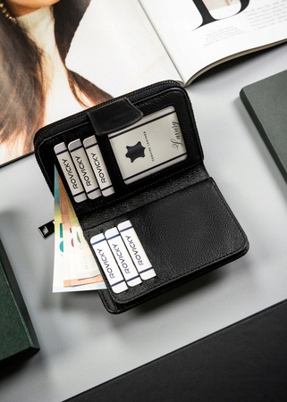 Klassische, vertikale Damen Geldbörse aus echtem Leder – 4U Cavaldi