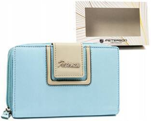 Damen Geldbörse aus Leder mit Druckknopf und Reißverschluss – Peterson