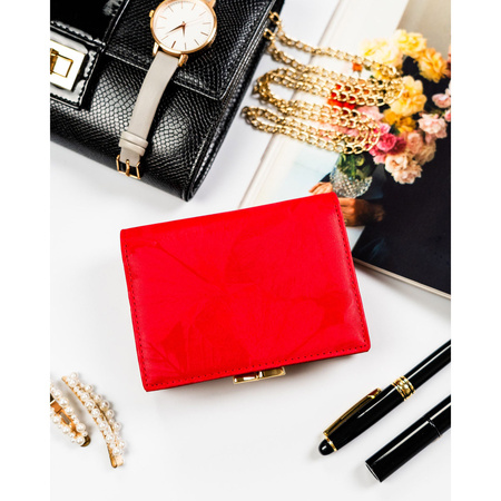 Elegante, rote Damen-Geldbörse aus Natur- und Öko-Leder - Peterson