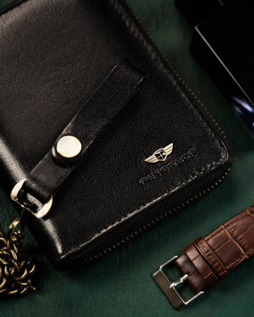 Große Herren Geldbörse aus Leder mit Reißverschluss – Peterson