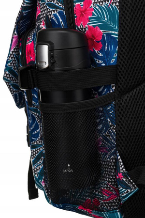 Sportlicher Schulrucksack mit Pflanzenmuster und Fronttasche – Peterson