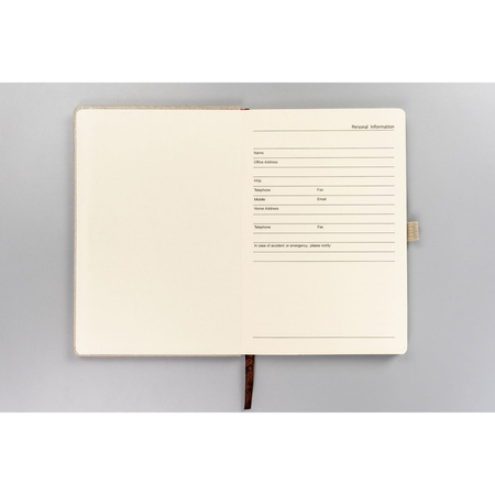 Büro Notizbuch A5 in Beige mit Linien – Peterson