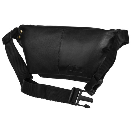 Herren Bauchtasche schwarz aus Leder mit Reißverschluss – Peterson