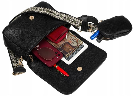 Damen Umhängetasche aus Öko-Leder mit zusätzlicher Geldbörse – Rovicky