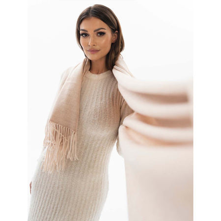 Klassischer Damen Schal mit Fransen in Beige – Peterson