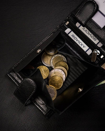 Große Herren Geldbörse aus Leder mit Druckknopf – Rovicky