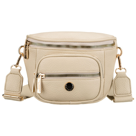 Damen-Gürteltasche in Beige aus Öko-Leder, mit Reißverschluss verschließbar – Peterson