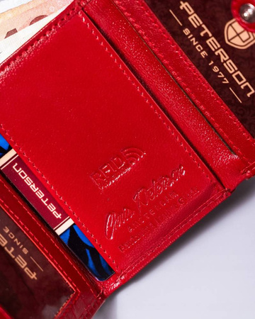 Kleine Damen Geldbörse aus Leder mit Druckknopf – Peterson