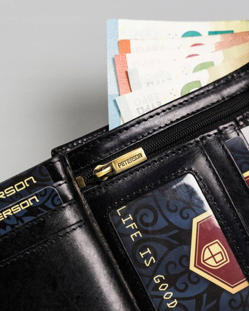 Große Herren Geldbörse aus Leder mit Druckknopf – Peterson