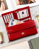 Damen Geldbörse aus Leder, waagerecht, mit Druckknopf – Rovicky