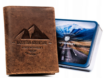 Große vertikale Herren Geldbörse aus echtem Leder – Peterson