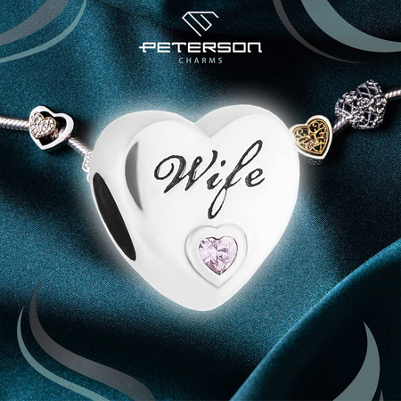 Silberner Charm Herz mit Zirkonia für Modulararmband – Peterson