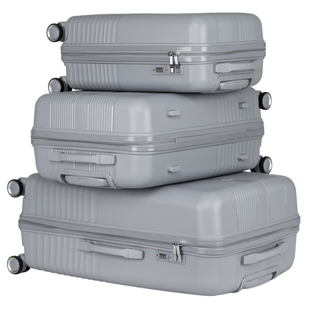 Peterson Koffer-Set aus ABS-Kunststoff in Grau