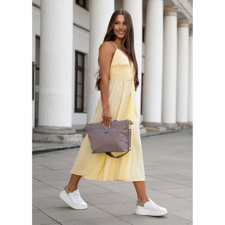 Damen-Shopper aus Nylon in Beige mit Magnetverschluss - Peterson