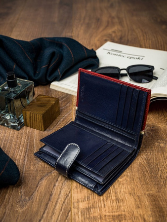 Herren Geldbörse quer, zweifarbig aus hochwertigem Leder – Rovicky