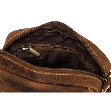 Herren-Umhängetasche mit Klappe in Braun aus Nubuk-Leder – Peterson