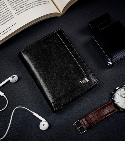 Klassische Herren Geldbörse aus glattem Echtleder – Rovicky