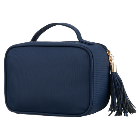 Granatrote Kosmetiktasche aus synthetischem Stoff mit vier Fächern, einteilig - Peterson