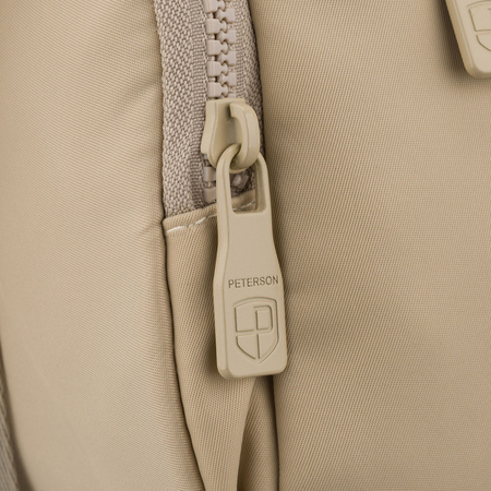 Damen-Umhängetasche aus Polyester in Ecru mit Reißverschluss – Peterson