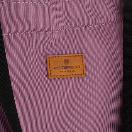 Große Damen-Shopper-Tasche aus Polyester in Rosa, aufgehängt an bequemen Griffen und einem abnehmbaren Gürtel - Peterson