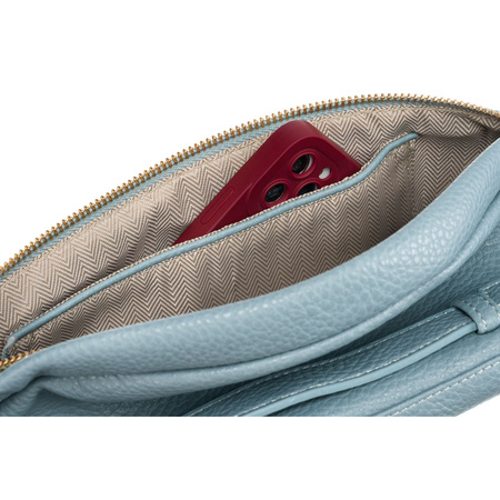 Modische sportliche blaue Damen Gürteltasche für Hüfte, Schulter oder Crossbody aus Öko-Leder – Peterson