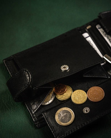 Große Herren Geldbörse aus Leder mit Druckknopf – Rovicky