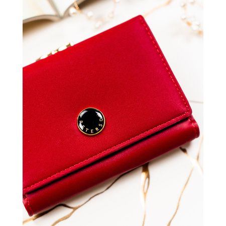 Mittelgroße, rote Damen-Geldbörse aus Natur- und Öko-Leder – Peterson