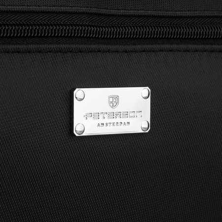 Kosmetiktasche aus synthetischem Stoff in Schwarz, mit Reißverschluss – Peterson