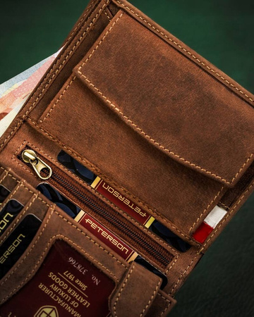 Herren Geldbörse aus Leder mit patriotischem Motiv – Peterson