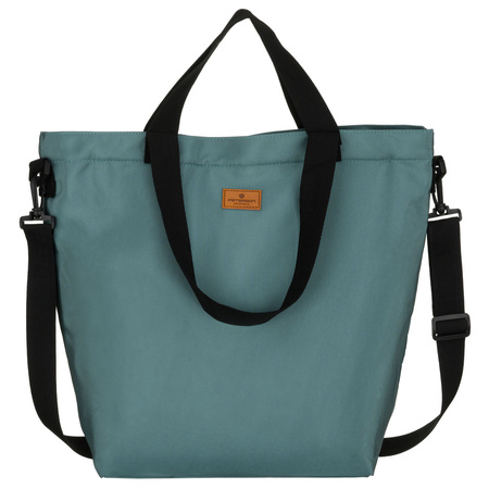 Hellgrüne Damen-Shopper-Tasche aus Polyester, aufgehängt an Griffen und einem abnehmbaren Gürtel – Peterson