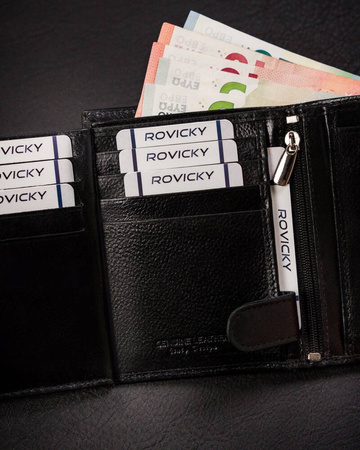 Große Herren Geldbörse aus Leder im Hochformat – Rovicky