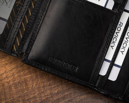 Große Herren Geldbörse aus Leder ohne Verschluss – Rovicky