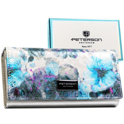 Mehrfarbige, horizontale Damen Geldbörse mit Druckknopf – Peterson