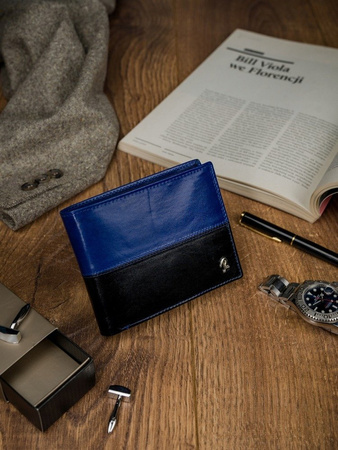 Herren Geldbörse aus Leder, quer, klappbar – Rovicky