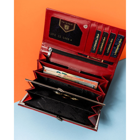 Rote Damen Geldbörse mit RFID-Kartenschutz – Peterson