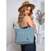 Blaue Damen Shopper aus Polyester mit Fronttasche – Peterson