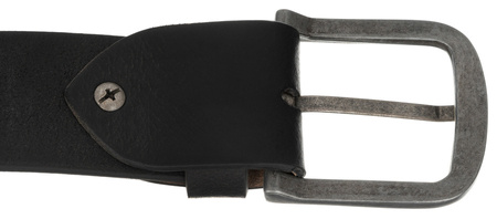 Herren Ledergürtel mit silberfarbener klassischer Schnalle – Peterson