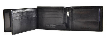 Schwarze Herren Geldbörse aus Echtleder mit Kette – Peterson