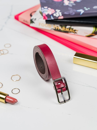 Glatter, eleganter Damen-Gürtel aus Naturleder mit silberner Schnalle - Rovicky