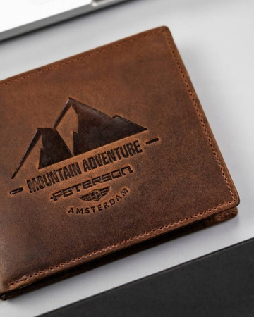 Große Herren Geldbörse aus Leder mit Zierprägung – Peterson