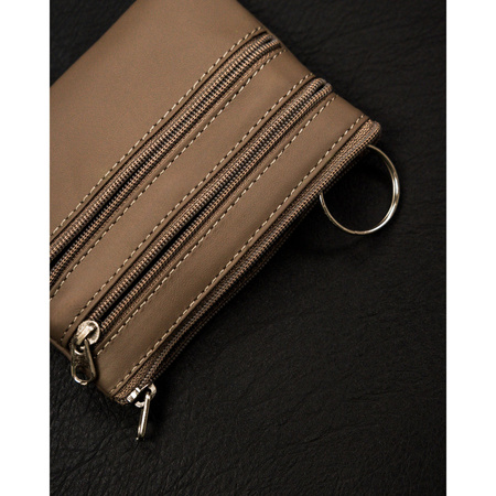 Beiges Schlüssel Etui aus Echtleder