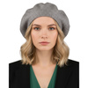 Warmer, grauer Damen-Beret aus Acryl – Rovicky