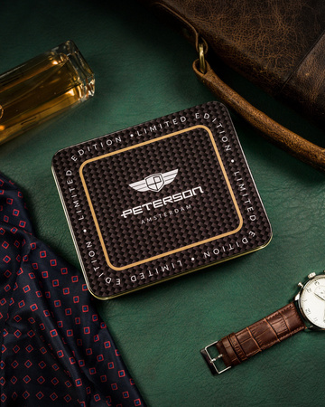 Große Herren Geldbörse aus echtem Leder mit Druckknopf – Peterson
