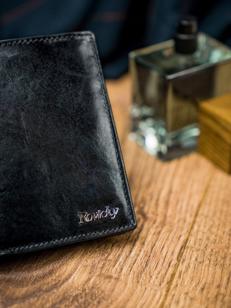 Herren Geldbörse aus Leder in Großformat mit Glattleder-Finish – Rovicky