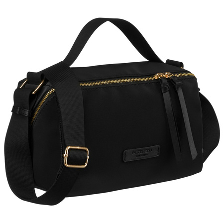 Schwarze Umhängetasche aus Nylon und Öko-Leder mit zusätzlichen Taschen – Peterson