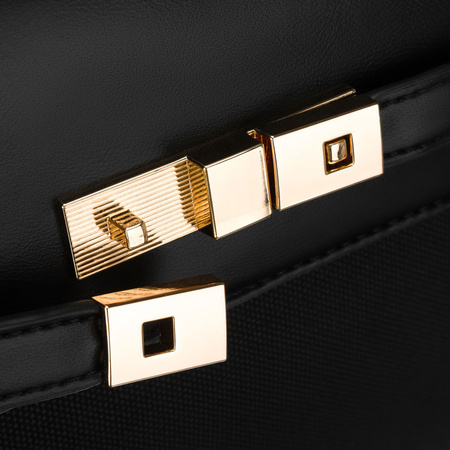 Schwarze Damen-Umhängetasche mit Schutzfüßchen – Peterson