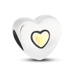 Silberner Charm Doppelherz für Modulararmband – Peterson