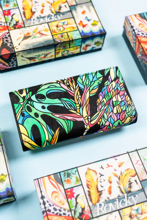 Große Damen Geldbörse aus Leder mit Druckknopf – Rovicky