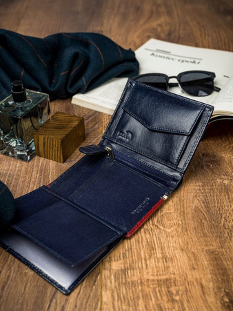 Zweifarbige Herren Geldbörse vertikal aus Echtleder – Rovicky